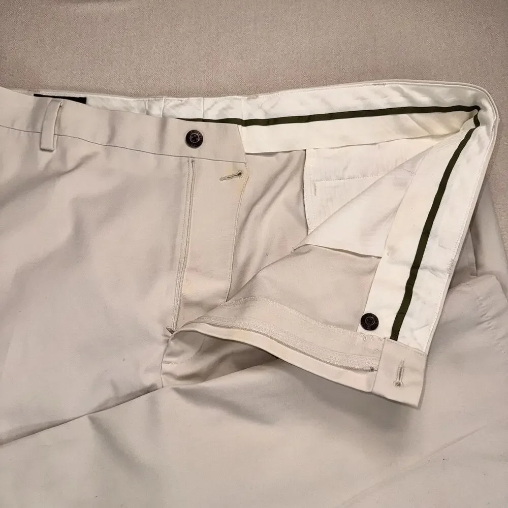 ORVIS Brand Pants 44x30 Men's Off-White Khaki Style Tapered Leg - Picture 3 of 7